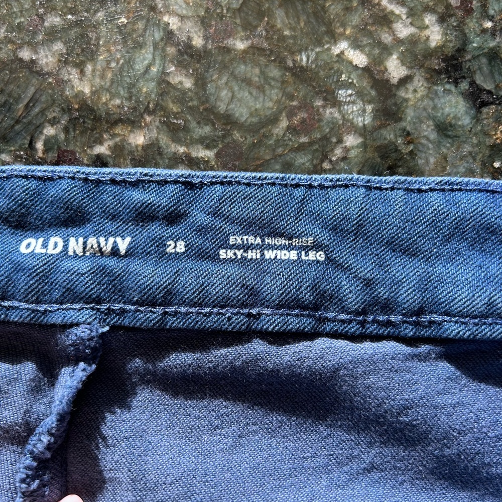 NWT Old Navy Extra High Rise Sky-Hi Wide Let Sailor Style Jeans. Classic. Beach - Picture 8 of 14